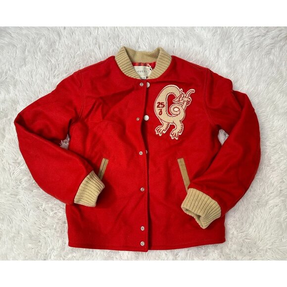 Gucci Kids’ Bomber Military Coat Red Bright Red Size10